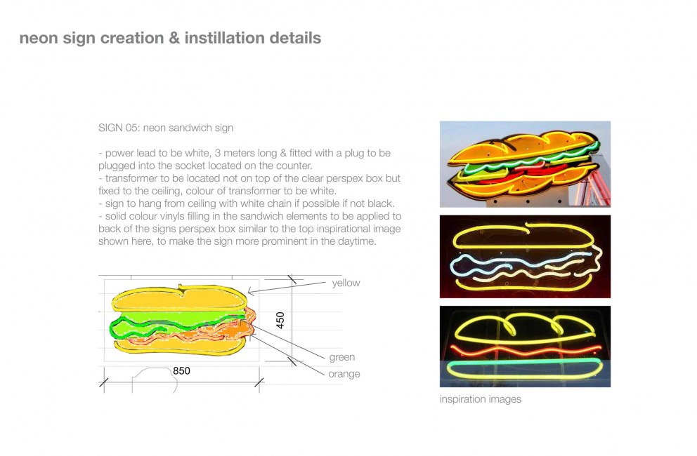 Gabagools - Deli Sandwiches | Bespoke Signage Details | Interior Designers